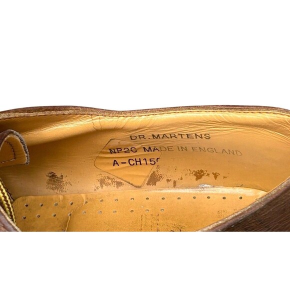 Vtg Dr. Martens Chunky 90s Made in England Leather Oxford Shoes 3 Eye Derby US 8